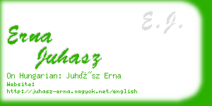 erna juhasz business card